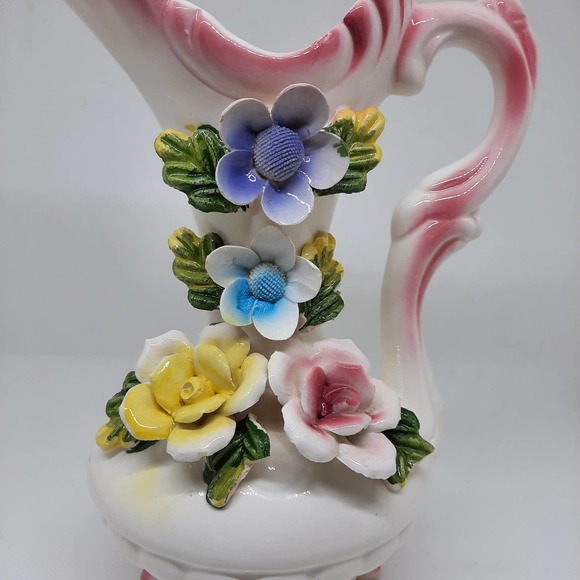 5 For $20.00 Vintage Decorative Pitcher Pink, Blue and Yellow flowers - Picture 5 of 14